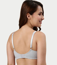 Load image into Gallery viewer, Enamor Ultra-Smoothing Women's Cotton Everyday T-Shirt Bra - No-Pinch, Hidden Lift, Non Padded, Wirefree, High Coverage - A027 (Greymelange)