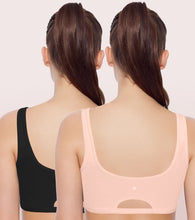 Load image into Gallery viewer, Enamor Low Impact Women's Cotton Everyday Sports Bra - All Day Comfort, Non Padded, Wirefree, High Coverage - SB06 (Pearl-Black)