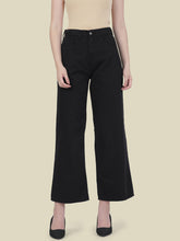 Load image into Gallery viewer, Go Colors Black Twill Wide Pants