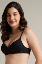 Load image into Gallery viewer, Amante Smooth Style Padded Non-Wired Cotton Bra - Black