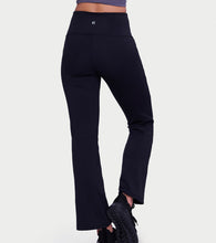 Load image into Gallery viewer, Enamor Fav Flare Pants – Butter-soft dry-fit, high-rise support & sleek flared style -A407 (Jet Black)
