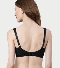 Load image into Gallery viewer, Enamor Innovations Pure Ease Women's, Ultra Smoothening Full Support Everyday Bra - No-Pinch, No-Dig Non Padded, Wirefree, Full Coverage - F121 (Available in Plus Sizes) (Black)