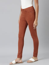 Load image into Gallery viewer, Go Colors Reddish Brown Cotton Polyester Super Stretch Jeggings