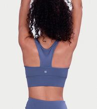 Load image into Gallery viewer, Enamor Wide Straps Seamed T-back Basic Workout Sports Bra - Quick Dry, Antimicrobial, Removable Padding, Non-Wired, Full Coverage - A202 (Basalt)
