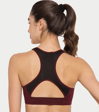 Load image into Gallery viewer, Enamor Medium Impact, Side Panel Shaping, Racer Back Women's Cotton Sports Bra - Padding with Removable Cups, Wirefree, High Coverage - SB08 (Grapewine)