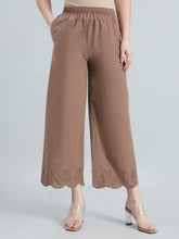 Load image into Gallery viewer, Go Colors Light Brown Cotton Hakoba Palazzo