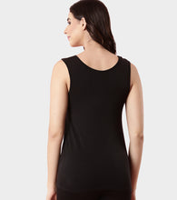 Load image into Gallery viewer, Enamor TH04 Women's Thermal Vest with Soft Heat Generating Fabric, Wide Round Neck Engineered with HeatSkins™ Warm Technology (Black)