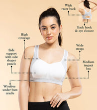 Load image into Gallery viewer, Enamor SB38 Medium Impact Cotton Sports Bra, Padded, Wire-Free, Full Coverage for Comfort