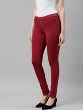 Load image into Gallery viewer, Go Colors Cherry Cotton Polyester Super Stretch Jeggings