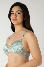 Load image into Gallery viewer, Amante Demure Padded Non-Wired Demi Bra - Tulip Harmony Print 05701
