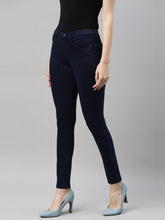 Load image into Gallery viewer, Go Colors Navy Cotton Polyester Super Stretch Jeggings