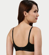 Load image into Gallery viewer, Enamor Innovations CloudSoft, Invisi Neckline Women's Cotton Everyday T-Shirt Bra - Padded, Wirefree, Medium Coverage - A032 (Black)