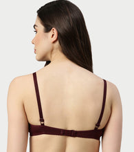 Load image into Gallery viewer, Enamor Supima Cotton Women's Plunge Lift Everyday T-Shirt Bra - Extra Comfort, Padded, Wirefree, Medium Coverage - A039 (Grapewine)