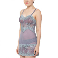 Load image into Gallery viewer, Wacoal Embrace Lace Non Padded Non Wired Bridal Wear Short Lace Babydoll Chemise - Grey 814191