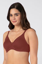 Load image into Gallery viewer, Amante Chic Contour Non-Padded Wired Minimizer Bra - Caramel Nude 09901