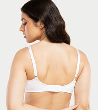 Load image into Gallery viewer, Enamor Ultra-Smoothing Women's Cotton Everyday T-Shirt Bra - No-Pinch, Hidden Lift, Non Padded, Wirefree, High Coverage - A027 (White)