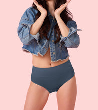 Load image into Gallery viewer, Enamor CW01 Cotton Classic, All Day Comfort, High Waist Brief - Breathable, Antimicrobial with Stain Release, Outer Brushed Wide Elastic, Full Coverage - Pack of 1 (Orion Blue)