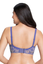 Load image into Gallery viewer, Amante Fiesta Print Non Padded Wired Lace Bra - Periwinkle 87501