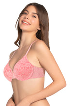 Load image into Gallery viewer, Amante Lace Dream Padded Wired Lace Bra - Salmon Rose_Sun.C 82701