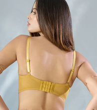 Load image into Gallery viewer, Enamor × Papa Don’t Preach - Moonlit Mischief Luxury Push-Up Bra for Women - Padded, Wired, Longline Plunge - DB03 (Nova Gold)