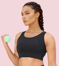 Load image into Gallery viewer, Enamor Crew Neck Sleeveless Crop length Sports Bra For Women - Hook & Eye Closure, Hugged Fit - A205 (Jet Black)