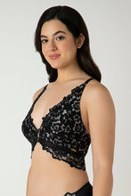 Load image into Gallery viewer, Amante Femme Lace Padded Non-Wired Demi Bra - Black 06001