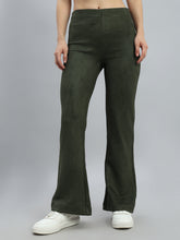 Load image into Gallery viewer, Go Colors Dark Olive Suede Bell Bottom
