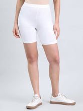 Load image into Gallery viewer, Go Colors White Knit Seamless Cycling Shorts