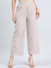 Load image into Gallery viewer, Go Colors Light Beige Cotton Hakoba Palazzo