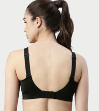 Load image into Gallery viewer, Enamor Innovations Fab-fresh Breathable cup, Women's High Impact Sports Bra - Convertible, Padded, Wirefree, Full Coverage - SB18 (Black)