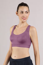 Load image into Gallery viewer, Amante Elements Cotton Lined Low Impact Sports Bra - Argyla Purple 00501
