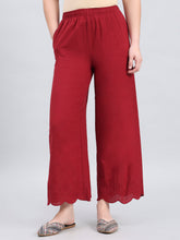 Load image into Gallery viewer, Go Colors Light Maroon Cotton Hakoba Palazzo