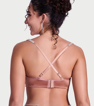 Load image into Gallery viewer, Enamor Curve Enhancing Satin T-Shirt Bra - Padded, Non-Wired, High Coverage - F184 (Mocha Brown)
