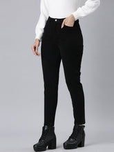 Load image into Gallery viewer, Go Colors Black Tight Knit Corduroy Pants