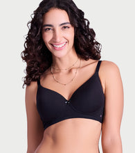 Load image into Gallery viewer, Enamor Ultra Smooth T-Shirt Bra - Padded, Non-Wired, Full Coverage - A127 (Jet Black/Jade Green)-Pack of 2