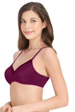 Load image into Gallery viewer, Amante Satin Edge Padded Non-wired T-shirt Bra - Plum Caspia 10116
