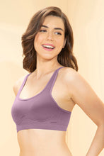 Load image into Gallery viewer, Amante Active Cotton Padded Non-Wired Sports Bra - Grapeade 106901