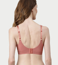 Load image into Gallery viewer, Enamor Innovations Cloudsoft Invisi Bonded Neck Women's Everyday Cotton Minimizer Bra - Padded, Wirefree, Full Coverage - A064 (Available in Plus Sizes) (Rosette)