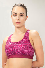 Load image into Gallery viewer, Amante Energize Medium Impact Round Neck Sports Bra - Mosaic Print 98701