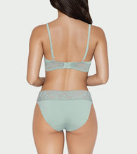 Load image into Gallery viewer, Enamor Drip Trim Lace Bikini for Women Low Waist, Lace at Waist - SMP03 (Sage Green)