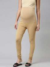 Load image into Gallery viewer, Go Colors Wheat Cotton Stretch Maternity Churidar
