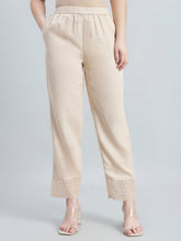 Load image into Gallery viewer, Go Colors Light Beige Organza Ethnic Pant