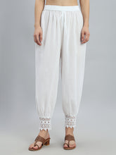 Load image into Gallery viewer, Go Colors White Embroidered Lace Salwar