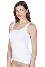 Load image into Gallery viewer, Amante Broad Straps Body Hugging Modal Vest - White 77101