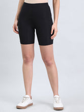 Load image into Gallery viewer, Go Colors Black Knit Seamless Cycling Shorts