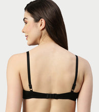 Load image into Gallery viewer, Enamor Supima Cotton Women's Plunge Lift Everyday T-Shirt Bra - Extra Comfort, Padded, Wirefree, Medium Coverage - A039 (Black)