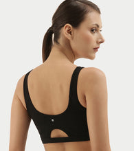Load image into Gallery viewer, Enamor Easy Slip-On and Back Keyhole Women's Cotton Everyday Beginner's Bra - Padded, Wirefree, Full Coverage - A106 (Black)