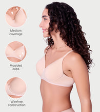 Load image into Gallery viewer, Enamor Ultra Smooth T-Shirt Bra - Padded, Non-Wired, Full Coverage - A127 (Soft Skin)