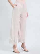 Load image into Gallery viewer, Go Colors Light Beige Cotton Hakoba Palazzo