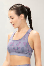 Load image into Gallery viewer, Amante Energize Medium Impact Round Neck Sports Bra - Abstract Paint Print 98701